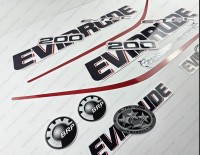 Evinrude 200HP E-tec (90° V6, 3.3L) White Cowling Outboard Decal Kit